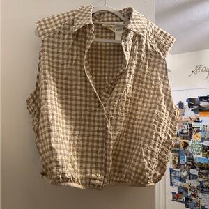 Anthropologie blouse - gingham/checkered